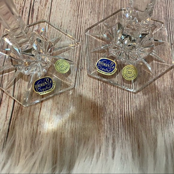 Vintage | Bohemia Crystal Candlestick Holders - Picture 3 of 7
